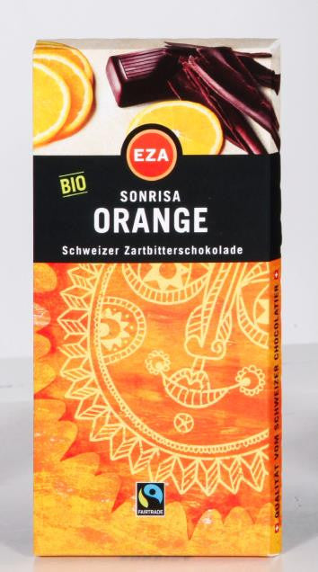 Eza BIO Zartbitterschokolade Sonrisa Orange Fairtrade, 80g